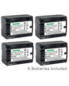 Kastar Battery (4-Pack) for Panasonic VW-VBT190 and Pansonic HC-V110 V130 V160 V180 HC-V201 V210 V250 HC-V380 HC-V510 V520 V550 HC-V710 V720 V750 V770 HC-VX870 HC-VX981 HC-W580 W850 HC-WXF991 Cameras