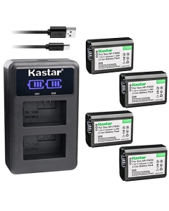 Kastar 4-Pack NP-FW50 Battery and LED2 USB Charger Compatible with Pixii A1571 Camera, Pixii A2572 Camera, Hasselblad Lunar Mirrorless Digital Camera