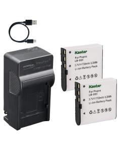 Kastar 2-Pack Battery and AC & USB-C Charger, Compatible with LB-060 GB-60 Camera, for Kodak PixPro AZ251 AZ361 AZ421 AZ422 AZ425 AZ501 AZ521 AZ522 AZ525 AZ526 Minolta MN53Z HP V5060 V556 GE X600
