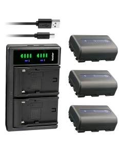 Kastar 3-Pack NP-FM50 Battery and LTD2 USB Charger Replacement for Sony DSC-F717, DSC-F828, DSC-R1, DSC-S30, DSC-S50, DSC-S70 Camera