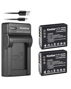 Kastar Battery (X2) & Slim USB Charger Replacement for Panasonic CGA-S007, CGA-S007A, CGR-S007, CGAS007 and Panasonic DMC-TZ1 DMC-TZ2 DMC-TZ3 DMC-TZ4 DMC-TZ5 DMC-TZ11 DMC-TZ15 DMC-TZ50 Digital Camera