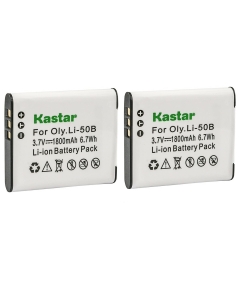 Kastar 2-Pack Battery Replacement for Olympus Li-50B Panasonic VW-VBX090 Pentax D-Li92 Battery, Olympus Li-50C Panasonic VW-VBX090 Pentax D-BC92 Charger