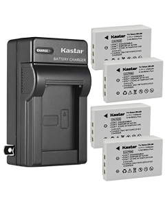 Kastar 4-Pack Battery and AC Wall Charger Replacement for Sanyo DB-L90 DB-L90A DB-L90AU DMX-SH1 DMX-SH11 DMX-SH11K DMX-SH11R VPC-SH1 VPC-SH1BK VPC-SH1EXBK VPC-SH1EXR VPC-SH1GX VPC-SH1R VPC-SH11