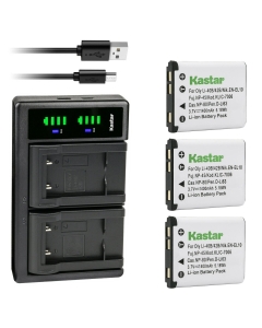 Kastar 3-Pack Battery and LTD2 USB Charger Compatible with Agfa Agfaphoto Optima 100 102 103 104 3, Optima 830 UW, 830UW Aldi Traveler IS-12, IS12, SW-12, SW12, Touch one, UW-8, UW8