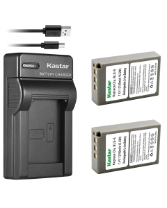 Kastar Battery (X2) & Slim USB Charger for Olympus BLS-5, PS-BLS5 and Olympus OM-D E-400 E-410 E-420 E-450 E-600 E-620 E-P1 E-P2 E-P3 E-PL1 E-PL2 E-PLE15 E-PM1 E-PM2 E-M10 E-PL6 E-PL5 Stylus 1 Camera