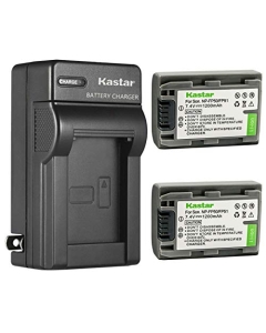 Kastar 2-Pack Battery and AC Wall Charger Replacement for Sony DCR-SR30, DCR-SR40, DCR-SR50, DCR-SR60, DCR-SR70, DCR-SR80, DCR-SR90, DCR-SR100, HDR-HC3, HDR-HC3E, DCR-DVD103, DCR-DVD105, DCR-DVD202