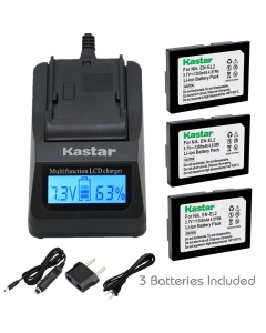 Kastar Ultra Fast Charger(3X Faster) Kit and Battery (3-Pack) for Nik EN-EL2 Work with Nik Coolpix 2500, Nik Coolpix 3500, Nik Coolpix SQ500 Digital Cameras