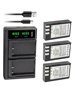Kastar 3-Pack EN-EL9 Battery and LTD2 USB Charger Replacement for Nikon EN-EL9 ENEL9 EN-EL9a ENEL9a EN-EL9e ENEL9e Battery, Nikon MH-23 MH23 Charger