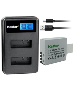 Kastar Battery 1 Pack and LCD Dual Charger for Qumox BAT-412 & SJCAM Qumox BoomYours SJCAM Qumox DX 288812 SJCAM Qumox DX 288813 SJCAM Qumox SupTig3 SJCAM SJ4000 SJCAM SJ5000 SJCAM SJ5000 Plus