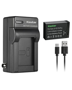 Kastar 1-Pack LP-E17H Pro Battery W/Type-C Cable and AC Wall Charger Replacement for Canon EOS 200D, EOS 250D, EOS 750D, EOS 760D, EOS 800D, EOS 850D, EOS 8000D, EOS RP, EOS R10 Mirrorless Camera