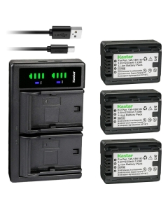 Kastar 3-Pack VW-VBK180 Battery and LTD2 USB Charger Replacement for Panasonic HC-V10, HC-V10EB-K, HC-V10EB-R, HC-V10EG-K, HC-V10EG-R, HC-V10GK, HC-V10K, HC-V10M, HC-V100, HC-V100K, HC-V100EG-K Camera