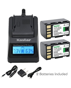 Kastar Fast Charger and Battery (2-Pack) for JVC BN-VF815, BN-VF815U and GZ-MG650 GZ-MG670 GZ-MG680 GZ-MG730 GZ-MS100 GZ-MS101GZ-MS120 GZ-MS130 GZ-D230 GZ-HD260 GZ-HD3 GZ-HD5 GZ-HD6 GZ-HD7 GZ-HD10