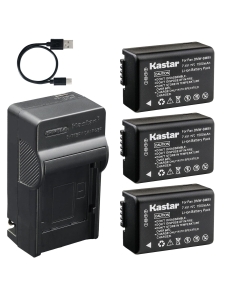 Kastar 3-Pack Battery and AC & USB-C Charger, Compatible with Panasonic DMW-BMB9 DMW-BMB9E DMW-BMB9PP Lumix DMC-FZ40 FZ45 FZ47 FZ48 FZ60 FZ62 FZ70 FZ72 FZ100 FZ150 DC-FZ80 FZ85 Leica V-Lux 2 3