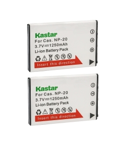 Kastar 2-Pack Battery CNP-20 Replacement for Casio NP-20 NP20 CNP-20 CNP20 Battery, Casio BC-11L BC-31L Charger