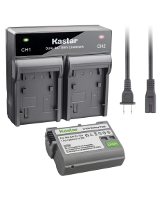 Kastar 1 Pack Battery and AC Rapid Dual Charger Compatible with Nikon EN-EL15 Nikon EN-EL15a Battery MH-25 Charger, Nikon MB-D18 Nikon MB-D16 Nikon MB-D15 Nikon MB-D14 Nikon MB-D12 Nikon MB-D11 Grip