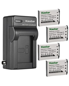 Kastar 4-Pack Battery and AC Wall Charger Replacement for Casio Exilim Zoom EX-Z150SR, Exilim Zoom EX-Z155, Exilim Zoom EX-Z250, Exilim Zoom EX-Z250BE, Exilim Zoom EX-Z250BK, Exilim Zoom EX-Z250GD