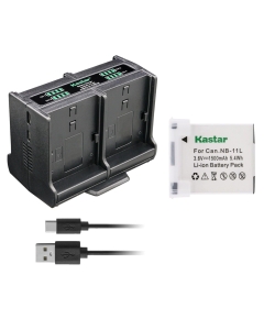 Kastar 1-Pack NB-11L Battery and Quadruple Charger Compatible with Canon IXUS 132, IXUS 133, IXUS 135, IXUS 137, IXUS 140, IXUS 145, IXUS 147, IXUS 150, IXUS 155, IXUS 157, IXUS 160, IXUS 165 Camera