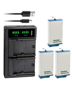 Kastar 3-Pack Battery and LTD2 USB Charger Compatible with GoPro Max, GoPro Max SPCC1B, ACDBD-001 ACBAT-001 ACCBAT-001, CHDHZ-201 CHDHZ201 Battery, GoPro MAX 360 Waterproof Degree 5.6K Action Camera
