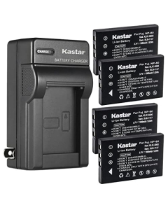 Kastar 4-Pack Battery and AC Wall Charger Replacement for FinePix F601Zoom, FinePix M, FinePix M603, FinePix M603 Zoom, FinePix MX, DC-T50, Gwen, PhotoSmart R07, PhotoSmart R507, PhotoSmart R607