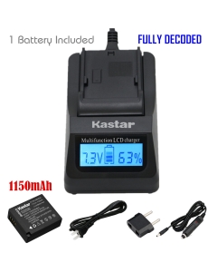 Kastar Ultra Fast Charger(3X faster) Kit and Battery (1-Pack) for Panasonic DMW-BLE9, DMW-BLE9E, DMW-BLE9PP, DMW-BLG10 work with Panasonic Lumix DMC-GF3, DMC-GF5, DMC-GF6, DMC-GX7, DMC-LX100 Cameras [Over 3x faster than a normal charger with portable USB 