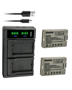 Kastar BP-110 Fully Decoded Battery 2-Pack and LTD2 USB Charger Compatible with Canon VIXIA HF R20 HFR20, VIXIA HF R20 Red, VIXIA HF R20 Silver, VIXIA HF R200 HFR200, VIXIA HF R21 HFR21 Camera