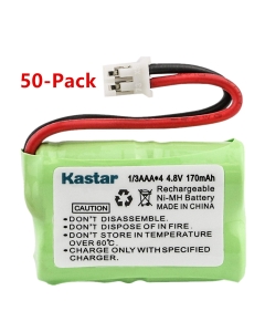 Kastar 50-Pack 4.8V 170mAh Ni-MH Rechargeable Battery for SportDog FR200, SD-400, SD-800, PetSafe Yard & Park Remote Dog Trainer, PDT00-12470 RFA-417 PAC00-12159 FR-200P Collar Receiver Plus Coaster