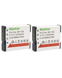 Kastar 2-Pack Battery CNP-130 Replacement for Casio Exilim EX-ZR400 EX-ZR400BK EX-ZR400PK EX-ZR400WE, Exilim EX-ZR410, Exilim EX-ZR500, Exilim EX-ZR510, Exilim EX-ZR700 EX-ZR700BD Camera