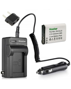 Kastar 1-Pack Battery and AC Charger with Car Adapter Compatible with Nikon EN-EL23 Battery, MH-67 Charger, Nikon Coolpix B700, Coolpix P600, P610, P610s, Coolpix P900, P900s, Coolpix S810c Camera