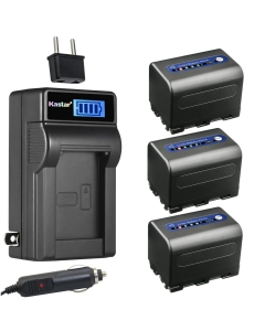 Kastar 3-Pack NP-QM71D Battery and LCD AC Charger Compatible with Sony CCD-PC8, CCD-PC9, CCD-PC100, CCD-PC101, CCD-PC103, CCD-PC104, CCD-PC105, CCD-PC110, CCD-PC115, CCD-PC120, CCD-PC330