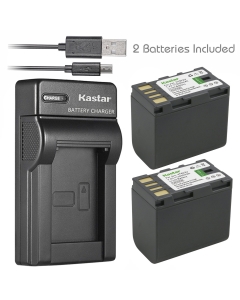 Kastar Battery (X2) & Slim USB Charger for JVC BN-VF823 BNVF823 and Everio GS-TD1 GY-HM70U HM100U HM150U HMZ1U MG230 MG360 MG365 MG430 MG435 MG465 MG555 MG730 MS120 MS130 HD3 HM1 HM200 HM400 X900r