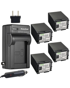 Kastar BP-827 Battery 4-Pack and Charger for Canon VIXIA HF200, HF G10, HF M30, HF M31, HF M32, HF M40, HF M41, HF M400, HF S10, HF S11, HF S20, HF S21, HF S30, HF S100, HF S200, HG20, HG21, HG30