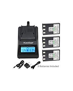 Kastar Fast Charger and Battery 3-Pack for Canon NB-1L NB-1LH CB-2LSE and Canon IXY Digital 200 200a 300 300a 320 400 430 450 500 S200 S230 S330 PowerShot S200 S230 S300 S330 S400 S410 S500 Cameras
