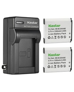 Kastar 2-Pack Battery and AC Wall Charger Replacement for Samsung Gear 360, SM-C200, SM-C200NZWAXAC, SM-C200NZWAXAR (US Model), MSIP-CMM-SEC-SMC200 (International Version)