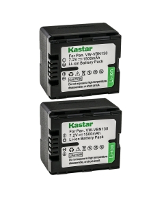 Kastar 2-Pack Battery VW-VBN130 Replacement for Panasonic HDC-SD800GK, HDC-SD800GK-3D, HDC-SD800K, HDC-SD800P, HDC-SD900, HDC-SD909, HDC-TM900, HDC-TM900GK, HDC-TM900GK-3D Camera