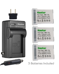 [Fully Decoded] Kastar Battery 3-Pack and Charger for Canon NB-13L NB13L CB-2LH and Canon PowerShot G5 X, G7 X, G7 X Mark II, G9 X, G9 X Mark II, PowerShot SX620 HS, SX720 HS, SX730 HS, G1 X Mark III