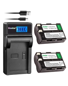 Kastar Battery (X2) & LCD Slim USB Charger for Nik EN-EL3a, ENEL3A, EN-EL3, ENEL3, MH-18, MH-18a and Nik D50, D70, D70s, D100 Cameras