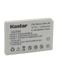 Kastar Battery 1 Pack for Sanyo DB-L40, DB-L40AU and Sanyo Xacti DMX-HD1, DMX-HD1A, DMW-HD2, DMX-HD15, DMX-HD700, DMX-HD800, VPC-HD1, VPC-HD1A, VPC-HD1E, VPC-HD2, VPC-HD700, VPC-HD800 Cameras
