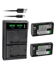 Kastar 2-Pack LPEL Battery and LTD2 USB Charger Compatible with Canon LP-EL Lithium-Ion Battery Pack, Canon Speedlite EL‑1, Canon E-TTL/E-TTL II On-Camera Flashs
