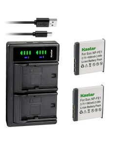 Kastar 2-Pack Battery and LTD2 USB Charger Replacement for Sony NP-FE1 NPFE1 Battery, Sony BC-CS3 Charger, Sony Cyber-Shot DSC-T7, Cyber-Shot DSC-T7/B, Cyber-Shot DSC-T7/S Digital Cameras