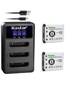 Kastar 2 Pack Battery and LCD Triple USB Charger Compatible with Panasonic Attune, Attune 3020, Attune 3050, Attune I, Attune II, Attune II HD3, WX-CH455, WX-SB100, WX-ST100 Drive-Thru System Headset