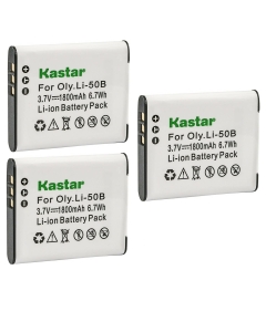 Kastar 3-Pack Battery Replacement for Olympus SP-815UZ, Stylus 1010, Stylus 1020, Stylus 1030SW, Stylus 9000, Stylus 9010, SZ-10, SZ-11, SZ-12, SZ-14, SZ-15, SZ-16, SZ-20, SZ-25MR, SZ-30MR Cameras