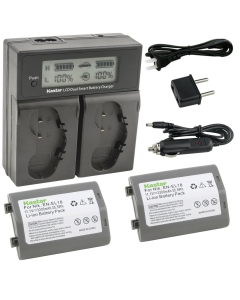 Kastar 2-Pack Battery and AC LCD Dual Fast Charger Compatible with Nikon EN-EL18 EN-EL18a EN-EL18b EN-EL18c EN-EL18d, MH-26 MH-26a MH-26b, Nikon D4 D4S D5 D6 D6S, Nikon Z 9 Mirrorless Digital Camera