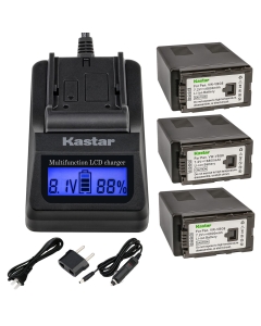 Kastar Fast Charger + Battery (2-Pack) Replacement for Panasonic VW-VBG6 VWVBG6 VBG6 Li-Ion Camcorder Battery and SDR-H60S, SDR-H60P, SDR-H68GK, SDR-H79, SDR-H79K, SDR-H79P, SDR-H80, SDR-H80A Camera