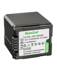Kastar 1-Pack VW-VBG260 Battery Replacement for Panasonic HDC-SD20, HDC-SD20K, HDC-SD100, HDC-SD100GK, HDC-SD200, HDC-SD300, HDC-SD600, HDC-SD700, HDC-SD707, HDC-SDT750, HDC-SDT750K, HDC-SX5 Camera