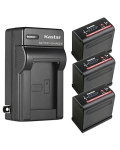 Kastar 3-Pack Battery and AC Wall Charger Compatible with Canon XF200, XF205, XF300, XF305, XH-G1 HDV, XH-G1S, XH-G1S HD, Canon BP-980G PRO, BP-970 BP-970G BP-975, BP-945 BP-950 BP-950G BP-955, BP-930