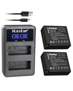 Kastar 2-Pack DMW-BLE9 Battery and LED2 USB Charger Compatible with Panasonic Lumix DC-ZS80, Lumix DC-ZS200, Lumix DC-GX9, Lumix DC-G100, Lumix DC-LX100 II Camera, DMW-BLE9E, DMW-BLG10 Battery