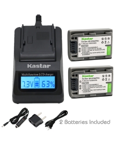 Kastar Fast Charger Kit and Battery (4-Pack) for Sony DVD HandyCam DCR-DVD105 DCR-DVD202E DCR-DVD203 DCR-DVD203E DCR-DVD205 DCR-DVD305 DCR-DVD403 DCR-DVD405 DCR-DVD408 DCR-DVD505 DCR-DVD910 DCR-DVD92