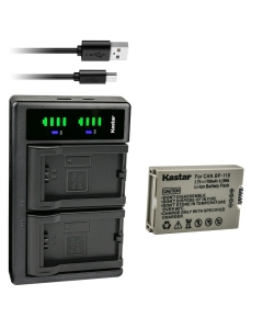Kastar BP-110 Fully Decoded Battery 1-Pack and LTD2 USB Charger Compatible with Canon VIXIA HF R20 HFR20, VIXIA HF R20 Red, VIXIA HF R20 Silver, VIXIA HF R200 HFR200, VIXIA HF R21 HFR21 Camera
