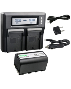 Kastar 1 Pack Battery and LCD Dual Fast Charger for Leica 724117 733269 733270 T733270 772806 Leica GEB221 Leica ATX900 ATX1200 ATX1230 CS10 CS15 GS20 GNSS Receiver GPS900 GPS1200 GRX1200 GX1200 VIA