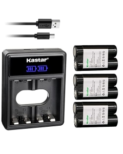 Kastar 3-Pack Battery and Dual Charger Compatible with Logitech 190264-0000, L-LC3 H-AA, L-LC3H-AA Battery, Logitech LX 700 LX700 Cordless Desktop Mouse, URC-LX700, M-BAK89B, RNH-006-1.8, 967418-0403